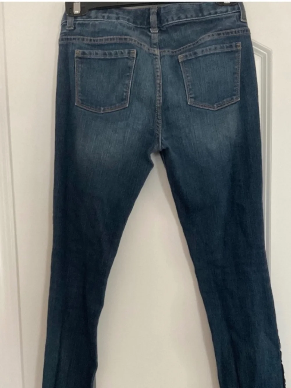 Old Navy Girl Skinny Jeans Size 14 Adjustable Waist Black Sparkle Border